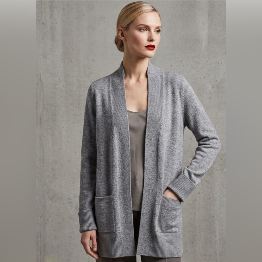 Rachel Zoe Light Grey Wool Cardigan | Small